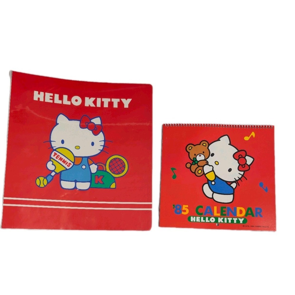 Vintage Hello Kitty 1981 3 Ring Binder And 1985 Calendar Sanrio 1980s 80s